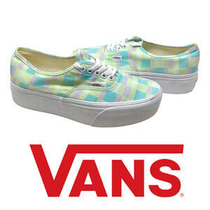 VANS Old Skool Stackform Platform Pastel Picnic Plaid Sneakers Women's Sz 10